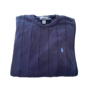 Polo Golf Sweater Mens XXL Cable Knit Blue "Blue Pony" Cotton